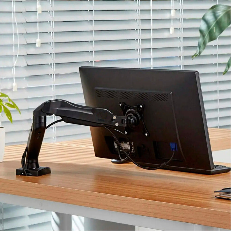 Soporte Ergonómico A Gas Para Monitor De Escritorio 17 A 32° Color Negro