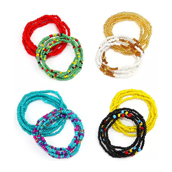8pcs Cadenas De Cintura En Capas Boho Cuentas Playa Cadena