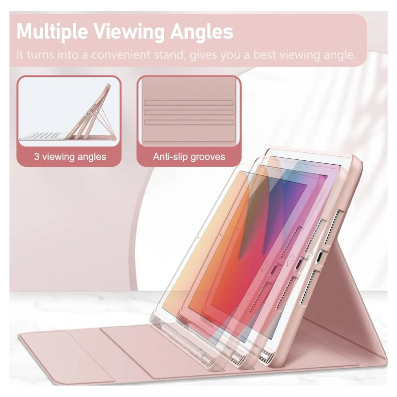 Funda Con Ñ Teclado Para iPad 7 8 9gen 10.2 / Air3 / Pro10.5 Rosa