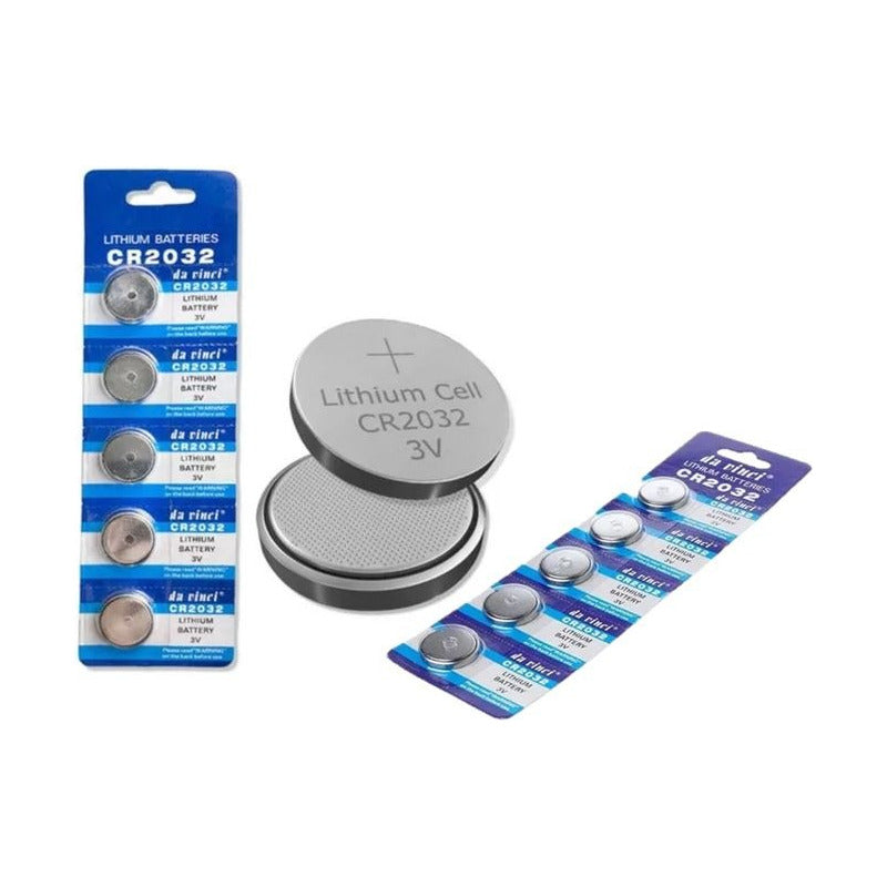 Pack 5 Pila Botón Litio Cr2032 3v Batería 220 Mah