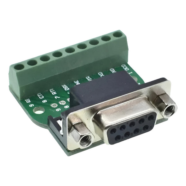 Conector Pcb Terminal Db9 Serial Rs232 Hembra Bornera [ Max] Verde