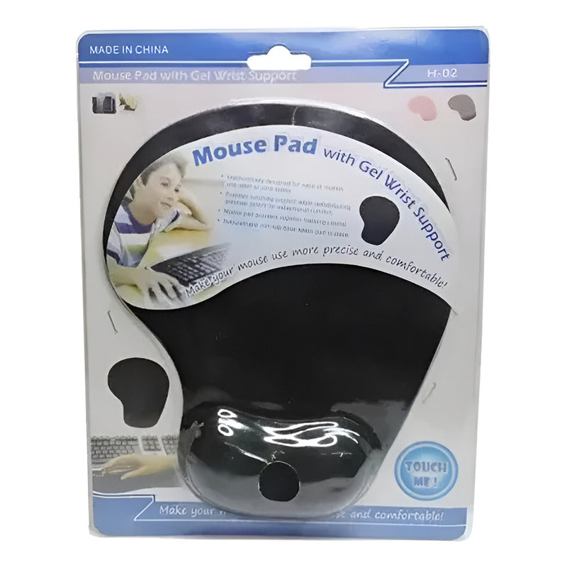 Mouse Pad Ergonomico Gel Apoya Muñeca Base Antideslizante Negro Negro