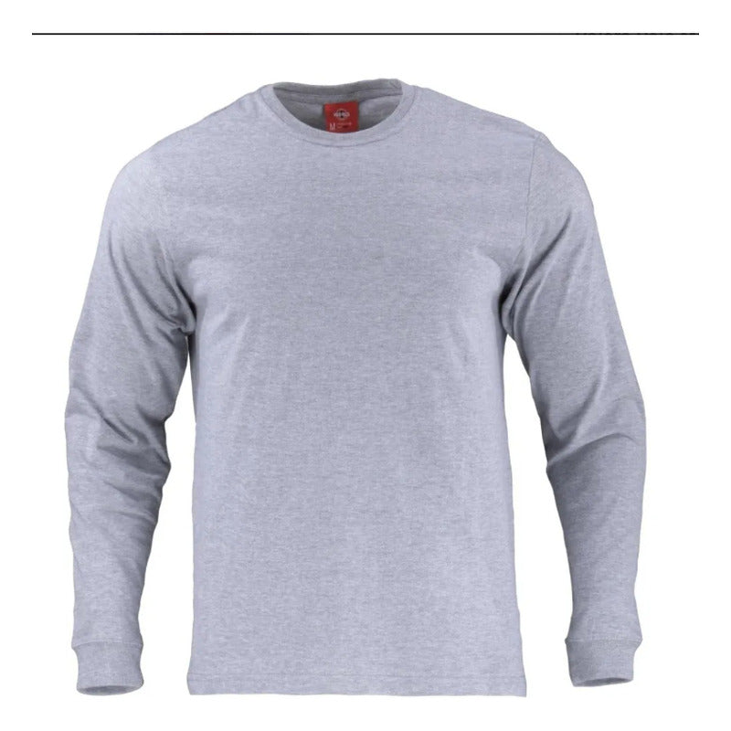 Polera Polo Manga Larga Certificada Gris Hombre Gris Gris L Lisa