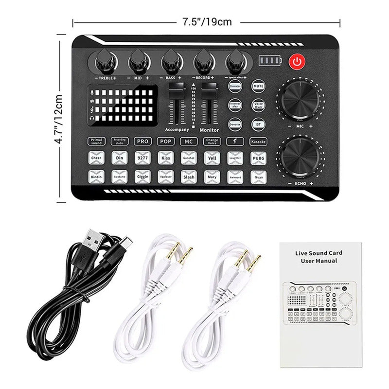 Mezclador De Audio Profesional Con Tarjeta De Sonido