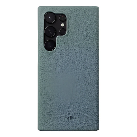 Funda De Cuero Vacuno Genuino Para Samsung Galaxy S23 Ultra Verde Claro Lisa