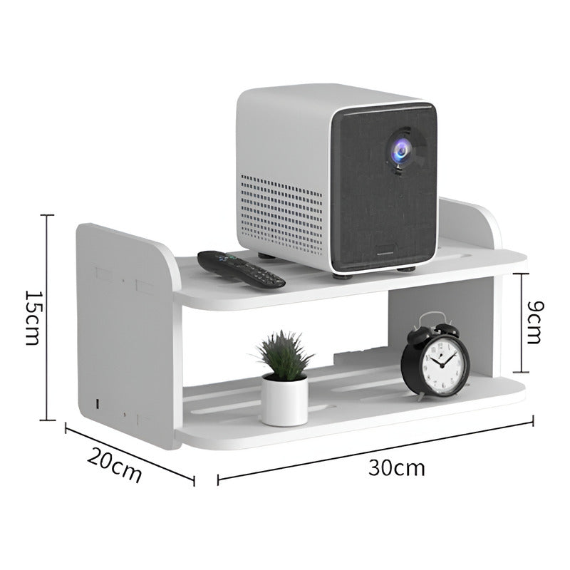 Estante De Montaje En Pared  Estante Dvd Dvr Flotante 30cm Blanco