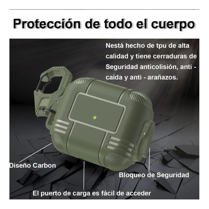 Funda Para AirPods 3 Anticaída Diseño Suave Creativo Verde Musgo