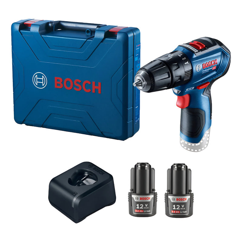 Taladro Percutor Bosch Gsb 120-li 12v + 2 Baterías Azul Petróleo 02