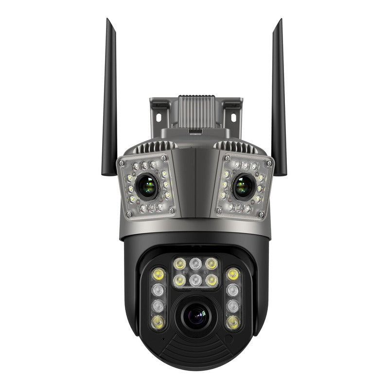 Cámara De Vigilancia Anberx 12mp Wifi Visión Nocturna Alarma Color Negro