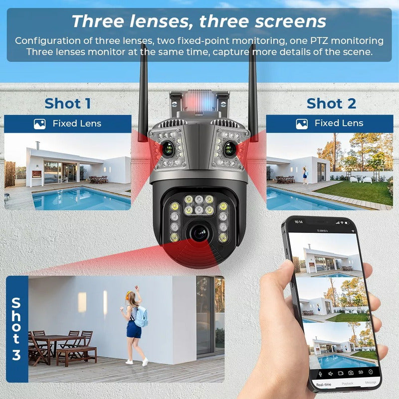 Cámara Domo Anberx Icsee P16q Wi-fi 12mp Visión Nocturna Negro