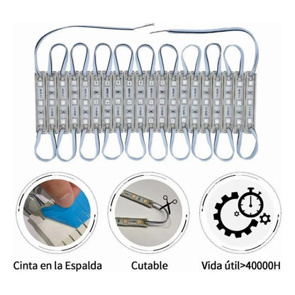 20 Módulos 5054 Tiras De Luces Led Ip65 Dc12 Azul