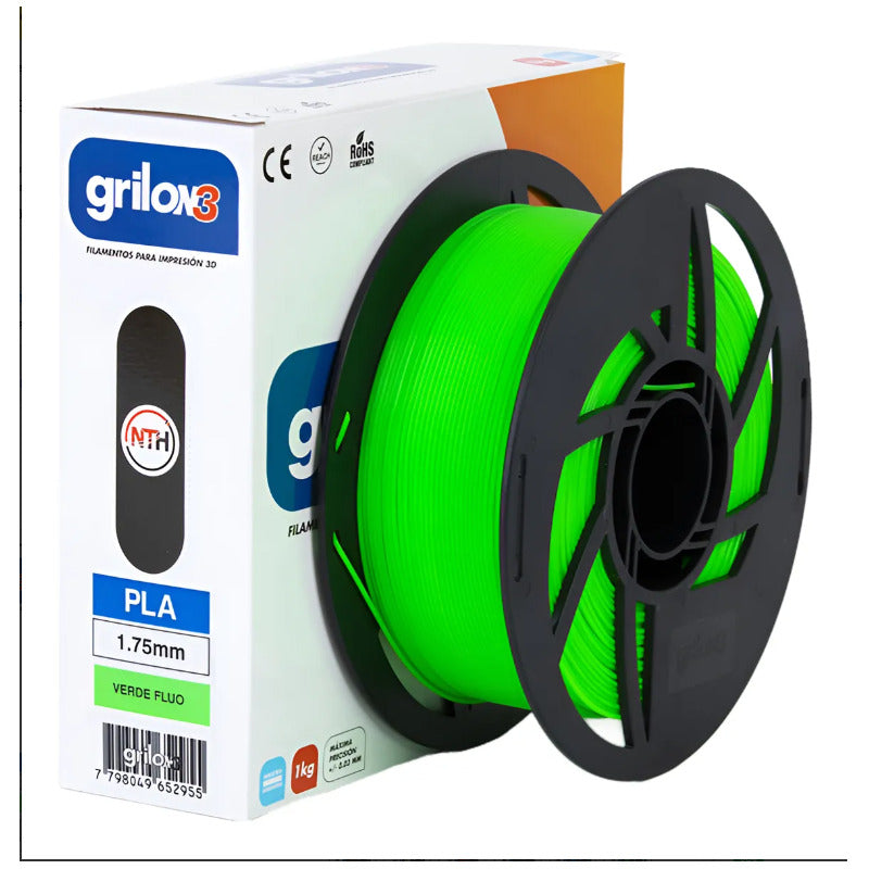 Filamento Pla Grilon3 1.75mm 1kg Impresora 3d - 3dpt Verde Flúo