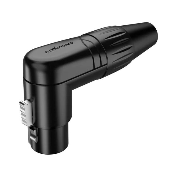 Conector Canon 3 Polos Xlr Hembra 90° Micrófono Negro