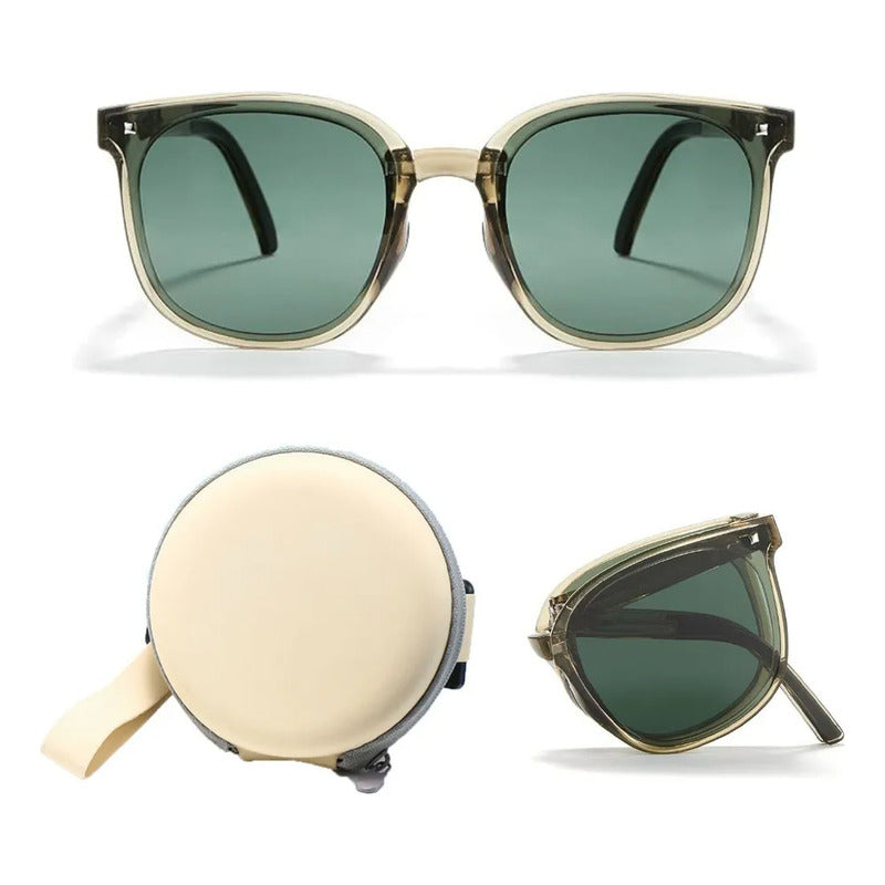 Lentes De Sol Polarizados Resina Plástico Elipse Uv Gafas Plegables Verde Musgo Verde Musgo Verde Musgo Verde Musgo