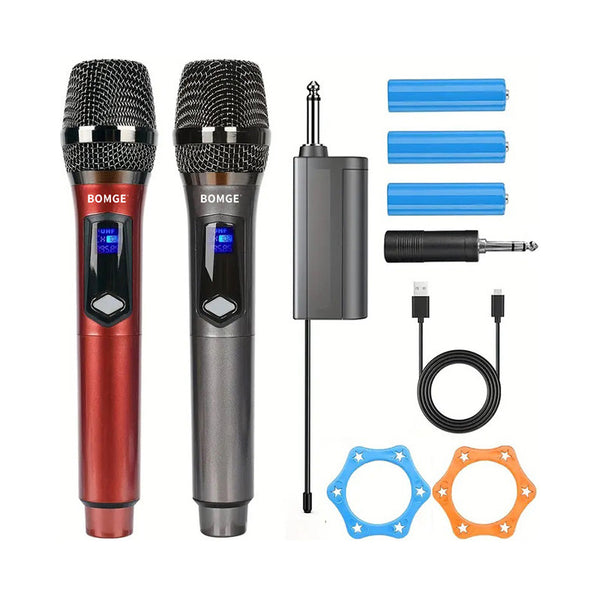 2 Micrófono Inalámbrico Profesional De Karaoke Con Receptor Color Girs+red