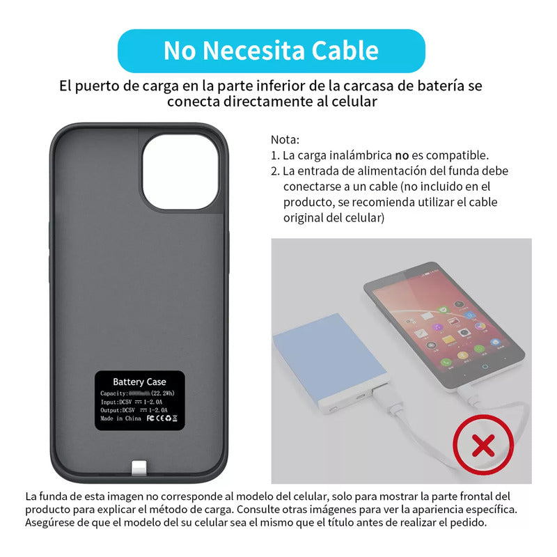 Funda Cargador Bateria Para Samsung Galaxy Note 10 5000mah Negro