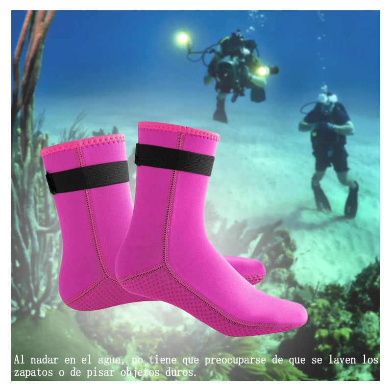 Máscara De Buceo Genérica Neopreno Botín Calcetines Fucsia L