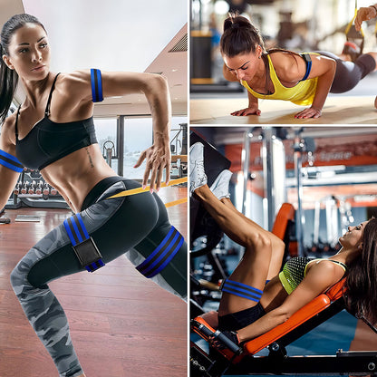 Bandas Oclusivas Para Limitar Caderas Y Piernas Hipertrófica Color Azul Petróleo