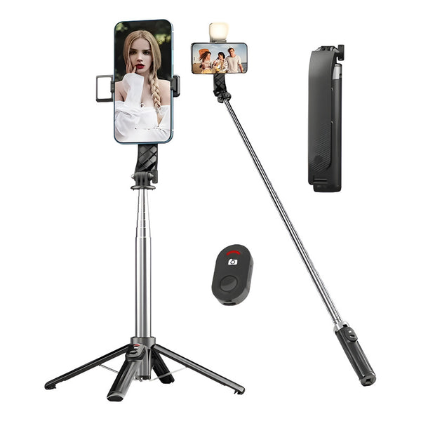 Palo Selfie Trípode Baston Extensible Bluetooth Negro
