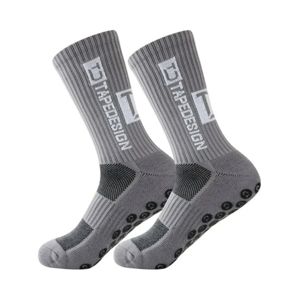2 Pares Media Antideslizante Tape Design Calcetas Deportivas Gris Oscuro