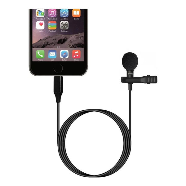 Microfono De Solapa Lavalier Profesional Para Celular Negro