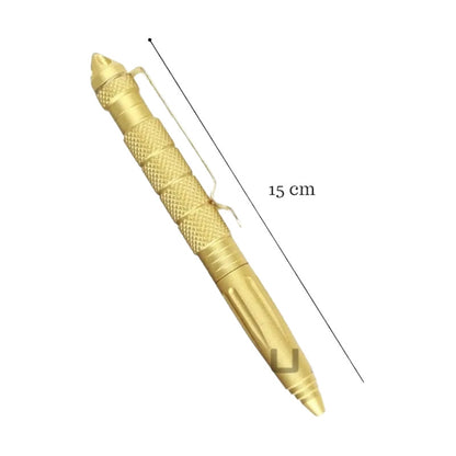 Lápiz Táctico Defensa Personal Punta Metálica + Repu Dorado