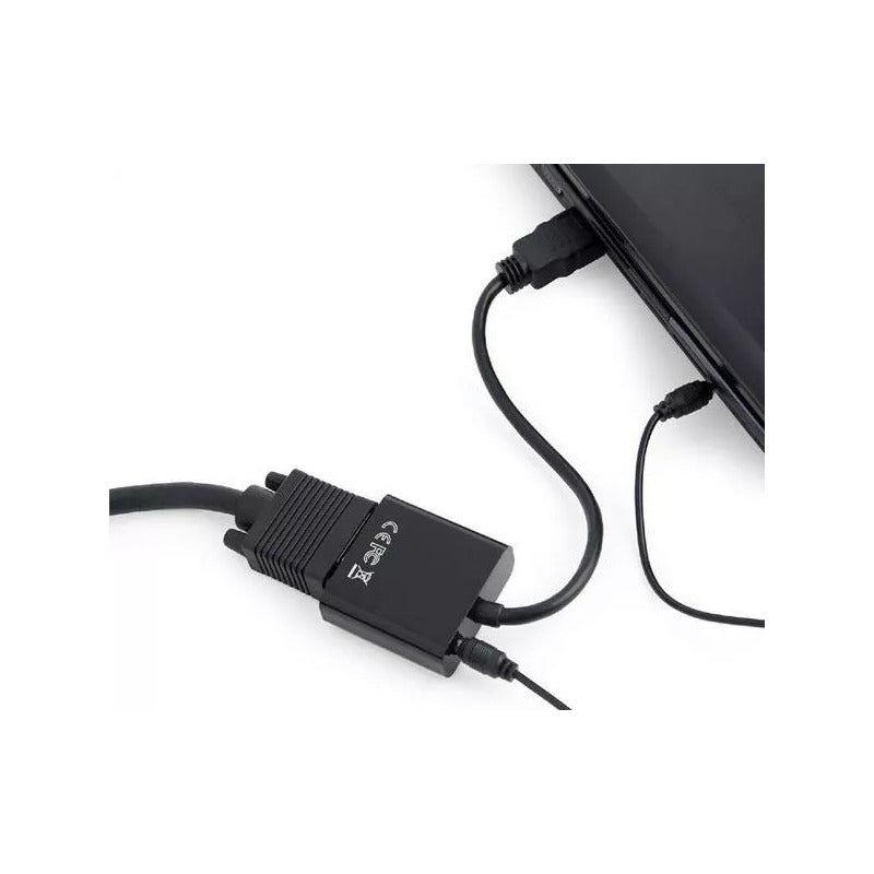 Adaptador Convertidor Hdmi A Vga Con Plug 3.5 + Cable Audio