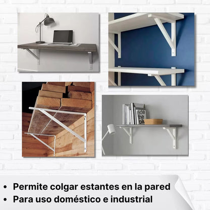 Escuadra Estante Truper Reforzada Blanca 8  X 12  Mer-12b