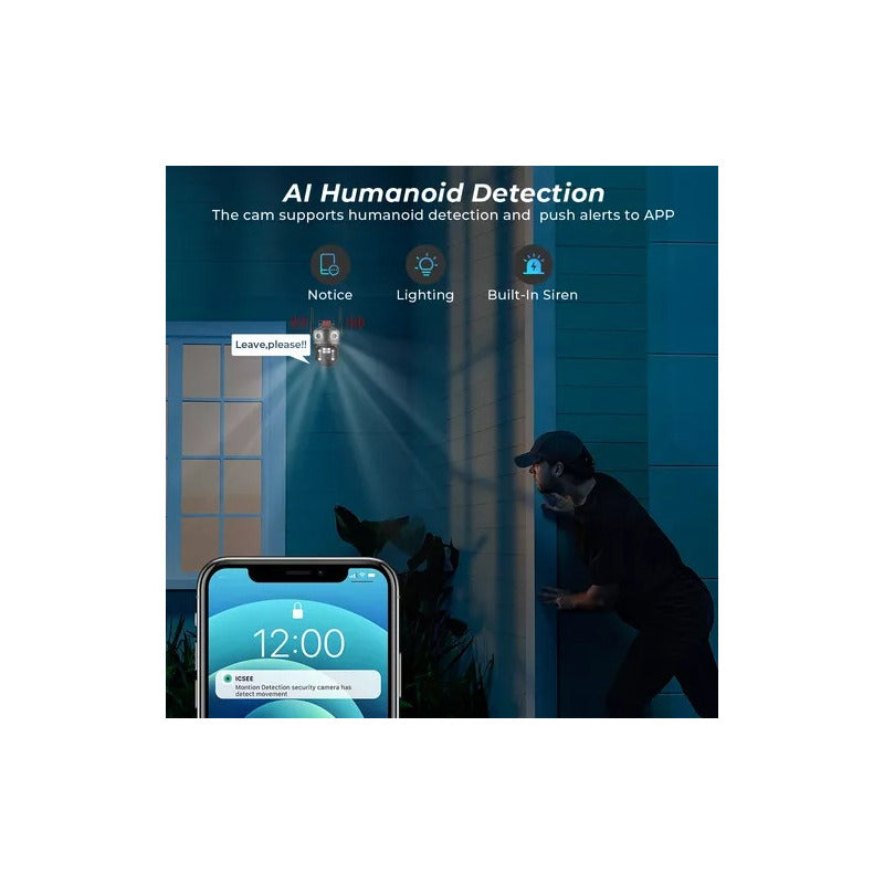Cámara Domo Anberx Icsee P16q Wi-fi 12mp Visión Nocturna Negro