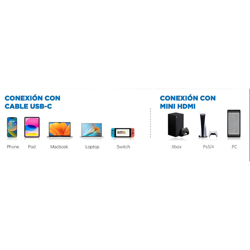 Monitor Portatil Full Hd 15.6 Multiples Conexiones Negro Negro