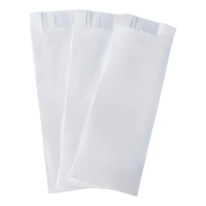 100 Sacos Blancos De Papel (1/2) 8.3 X 23.2 X 4.7 Cm Saco