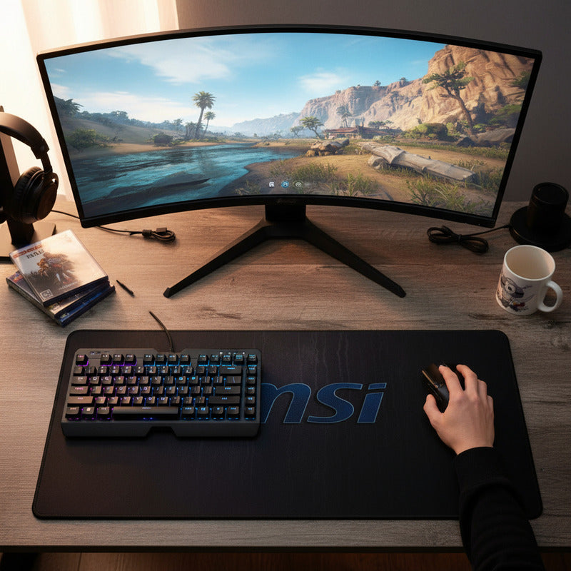 Mousepad Gamer Msi 68x30cm Negro/azul Msi