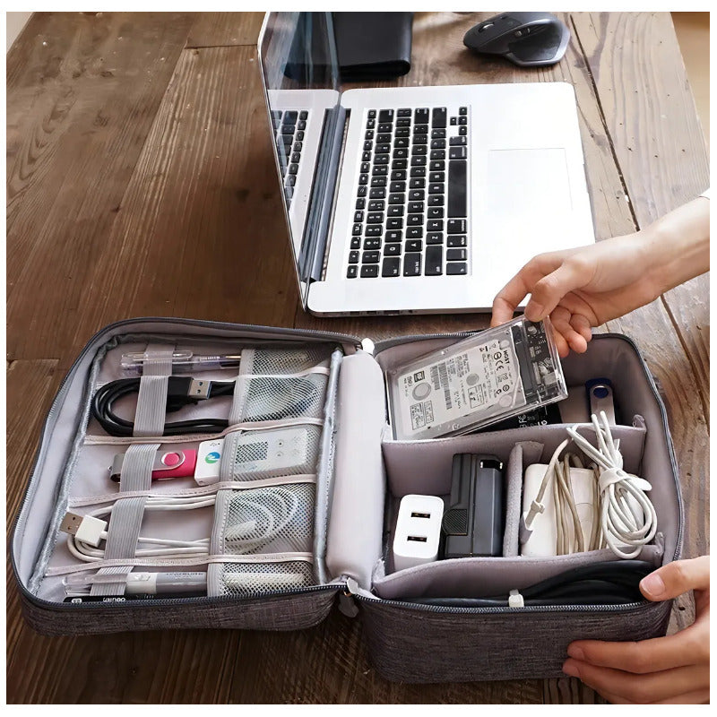Bolso Organizador De Cables Usb Accesorios Viajero Azul