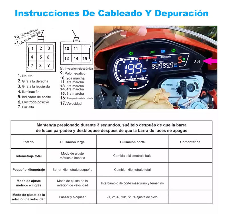 Tablero Digital De Motocicleta Dm200 Xr1901 Crm250 Gy200