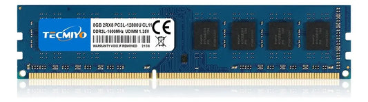 Memoria Ram Tecmiyo 8gb Ddr3l-1600 Udimm De 1.35v/1.5v