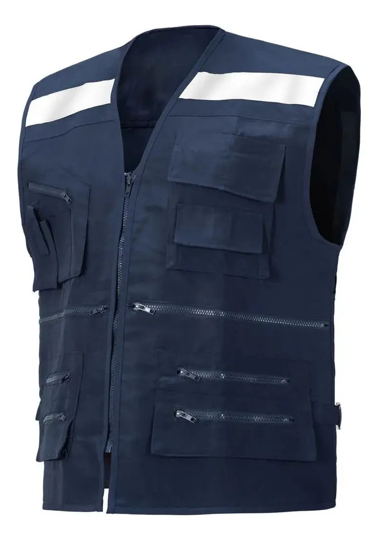 Chaleco Geologo Poplin Con Reflectantes Colores Azul L