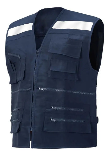 Chaleco Geologo Poplin Con Reflectantes Colores Azul L