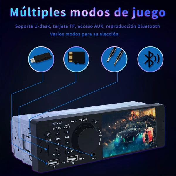 Reproductor Mp5 4.1 Un Solo Din Para Auto Con Camara Retroce