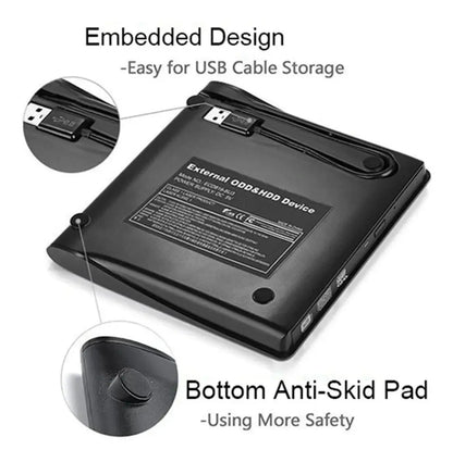 Grabador Lector Externo Usb 3.0 Dvd/cd Slim Para Win Mac