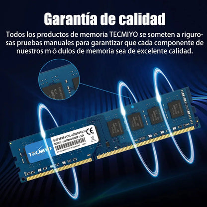 Memoria Ram Tecmiyo 8gb Ddr3l-1600 Udimm De 1.35v/1.5v