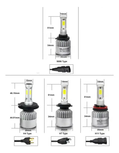 Turbo Led S2 Luz Fría 30w 6500k Ampolletas H7-881-880