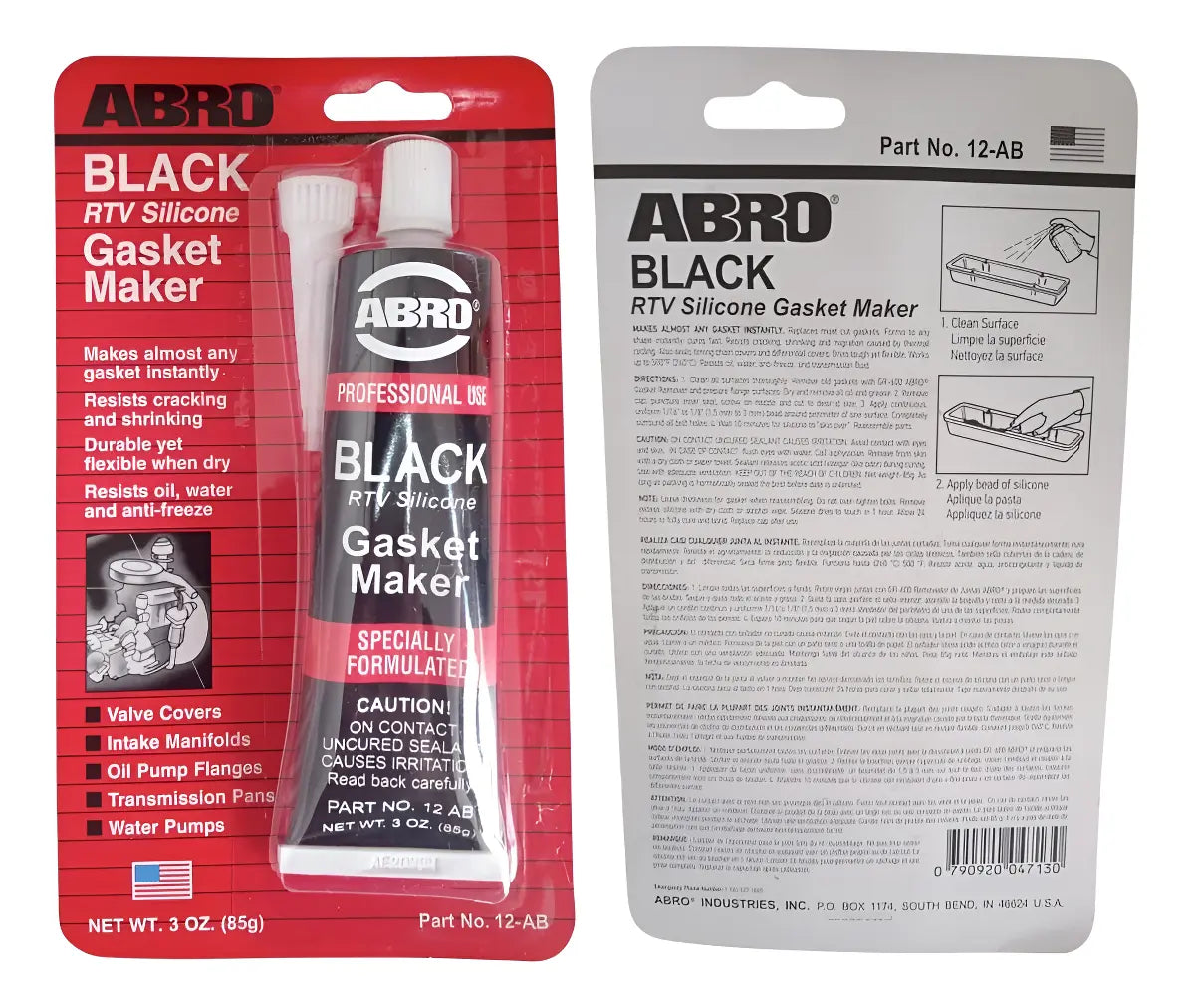 Silicona Negra Black Gasket Americana Abro Alta Temperatura