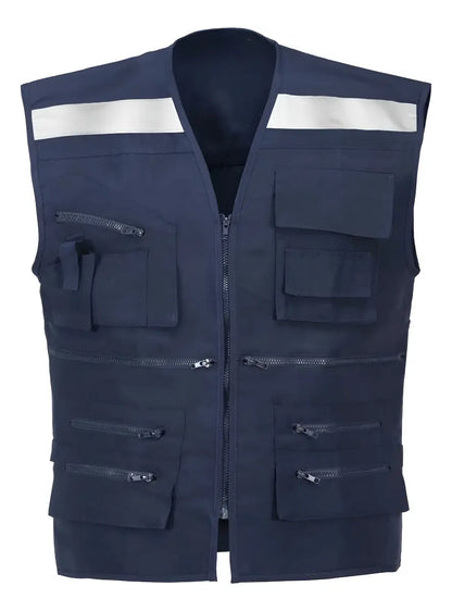 Chaleco Geologo Poplin Con Reflectantes Colores Azul L