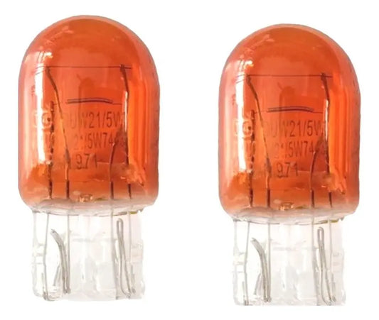 Ampolletas T20 Color Ambar 12v 21/5w - 2 Unidades