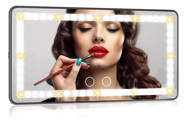 Espejo De Maquillaje De Visera De Coche Con 3 Modos Luz Led
