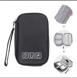Bolso Organizador De Cables Para Viaje Con Compartimentos Negro