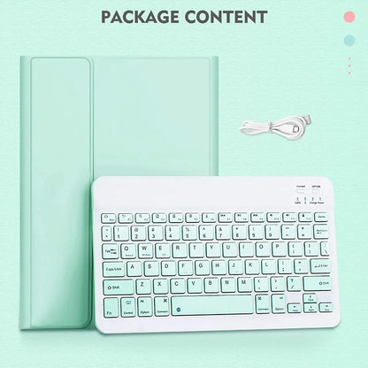 Funda Para iPad Pro 12.9 5 Generación + Teclado Verde Claro