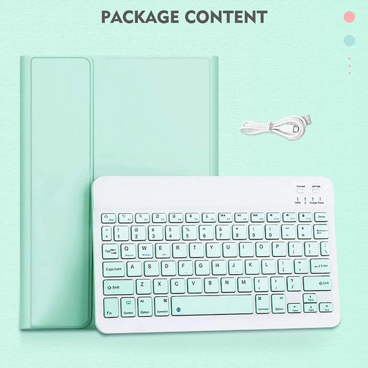 Funda Para iPad Pro 12.9 5 Generación + Teclado Verde Claro