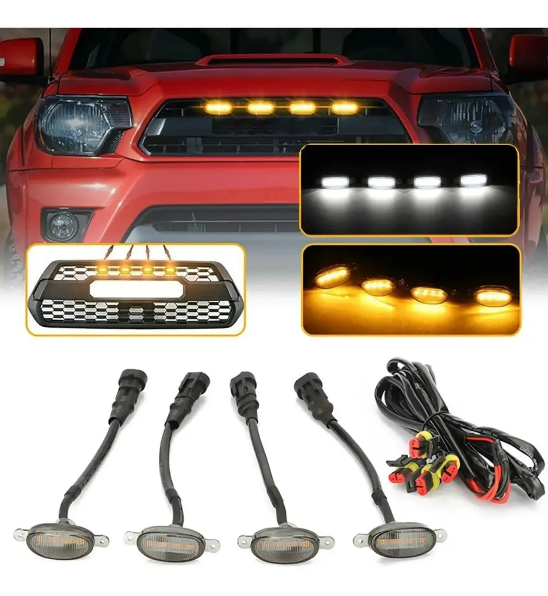 Luces LED Tipo Raptor Universal X4 para Parrilla/Rejilla