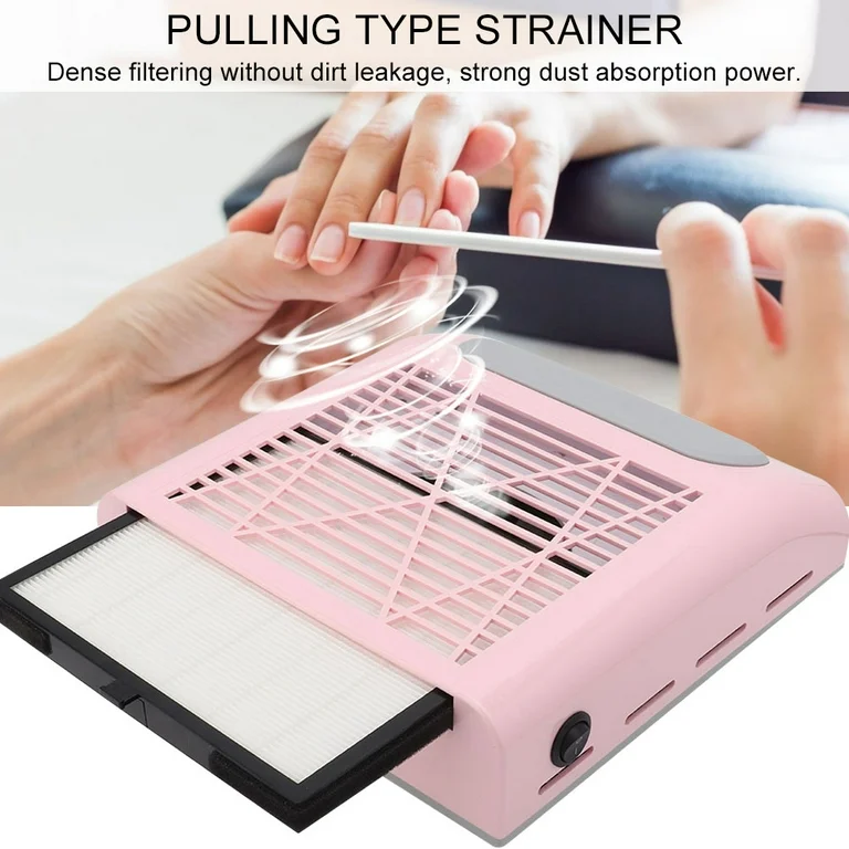 Extractor De Polvo Para Uñas Profesional 80w Rosa